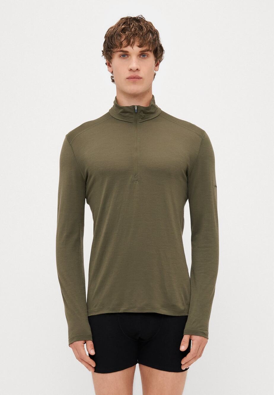 Icebreaker Merino Wool Body Fit 200 Half Zip Pullover Base Layer Men’s LG Green